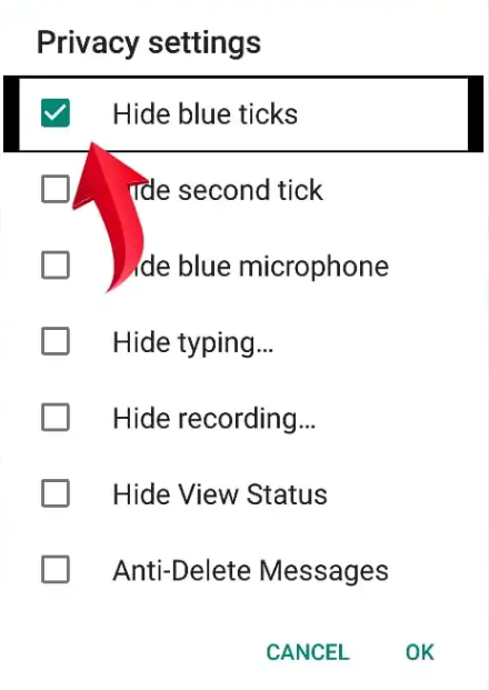 GB Whatsapp Blue ticks hiding