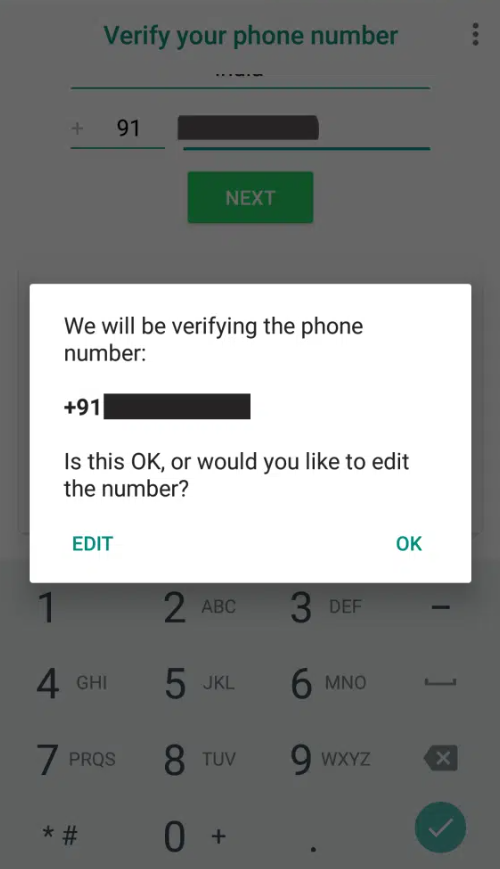 YoWhatsApp Edit the Number